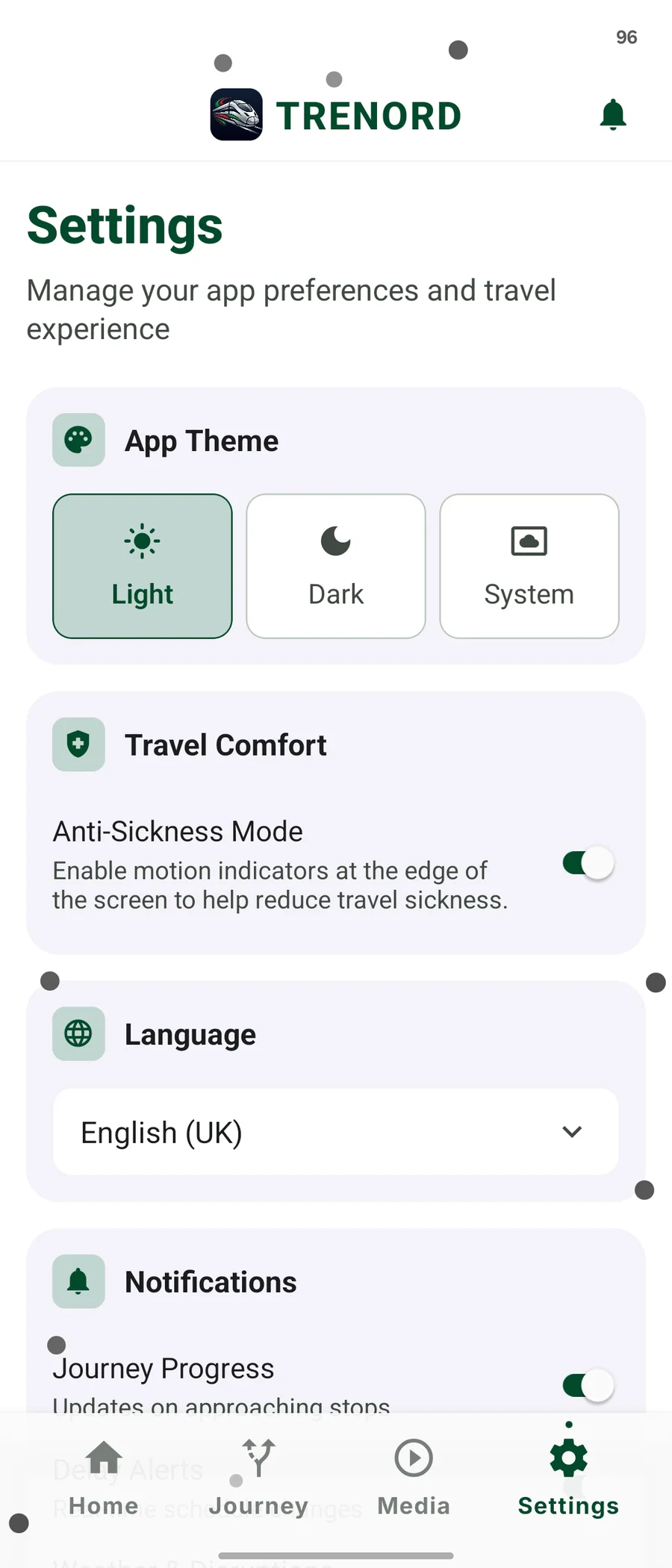 Vehicle motion cues active with edge-aligned inertial particles